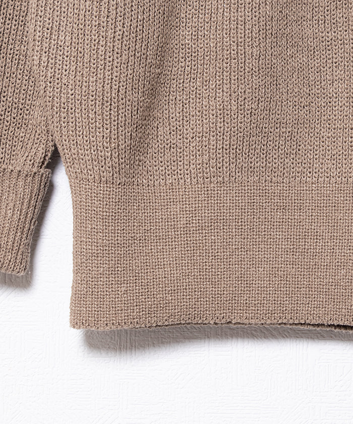 【AUBERGE】LOUISE - BEIGE / オーベルジュ ルイーズ モックネック シルク ニット ベージュ ハンドニット 2025AW 2025秋冬 正規取扱店 神奈川 鎌倉 オンラインショップ 通販