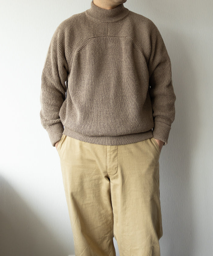 【AUBERGE】LOUISE - BEIGE / オーベルジュ ルイーズ モックネック シルク ニット ベージュ ハンドニット 2025AW 2025秋冬 正規取扱店 神奈川 鎌倉 オンラインショップ 通販