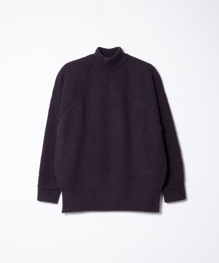 【AUBERGE】LOUISE - CHARCOAL / オーベルジュ ルイーズ モックネック シルク ニット チャコール  ハンドニット 2025AW 2025秋冬 正規取扱店 神奈川 鎌倉 オンラインショップ 通販