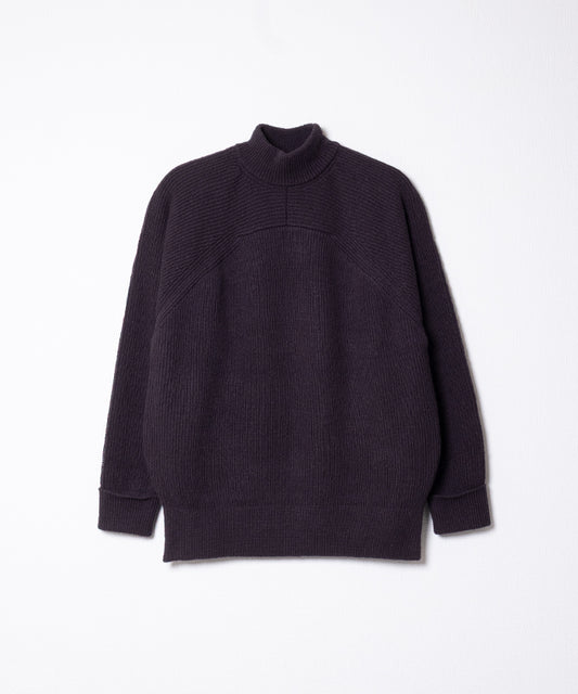 【AUBERGE】LOUISE - CHARCOAL / オーベルジュ ルイーズ モックネック シルク ニット チャコール  ハンドニット 2025AW 2025秋冬 正規取扱店 神奈川 鎌倉 オンラインショップ 通販