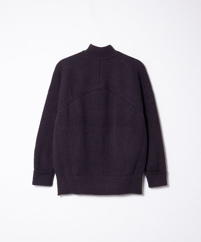 【AUBERGE】LOUISE - CHARCOAL / オーベルジュ ルイーズ モックネック シルク ニット チャコール  ハンドニット 2025AW 2025秋冬 正規取扱店 神奈川 鎌倉 オンラインショップ 通販