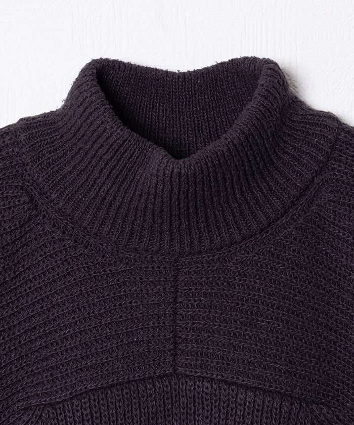 【AUBERGE】LOUISE - CHARCOAL / オーベルジュ ルイーズ モックネック シルク ニット チャコール  ハンドニット 2025AW 2025秋冬 正規取扱店 神奈川 鎌倉 オンラインショップ 通販