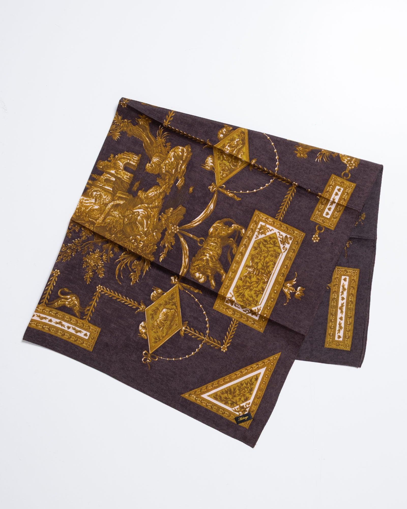 【AUBERGE】LOUVRE - CHARCOAL × GOLD | オーベルジュ ルーブル シルクスカーフ 2026fw 2026秋冬 正規取扱店 神奈川 鎌倉 ARZACH KAMAKURA オンラインショップ 通販