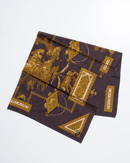 【AUBERGE】LOUVRE - CHARCOAL × GOLD | オーベルジュ ルーブル シルクスカーフ 2026fw 2026秋冬 正規取扱店 神奈川 鎌倉 ARZACH KAMAKURA オンラインショップ 通販