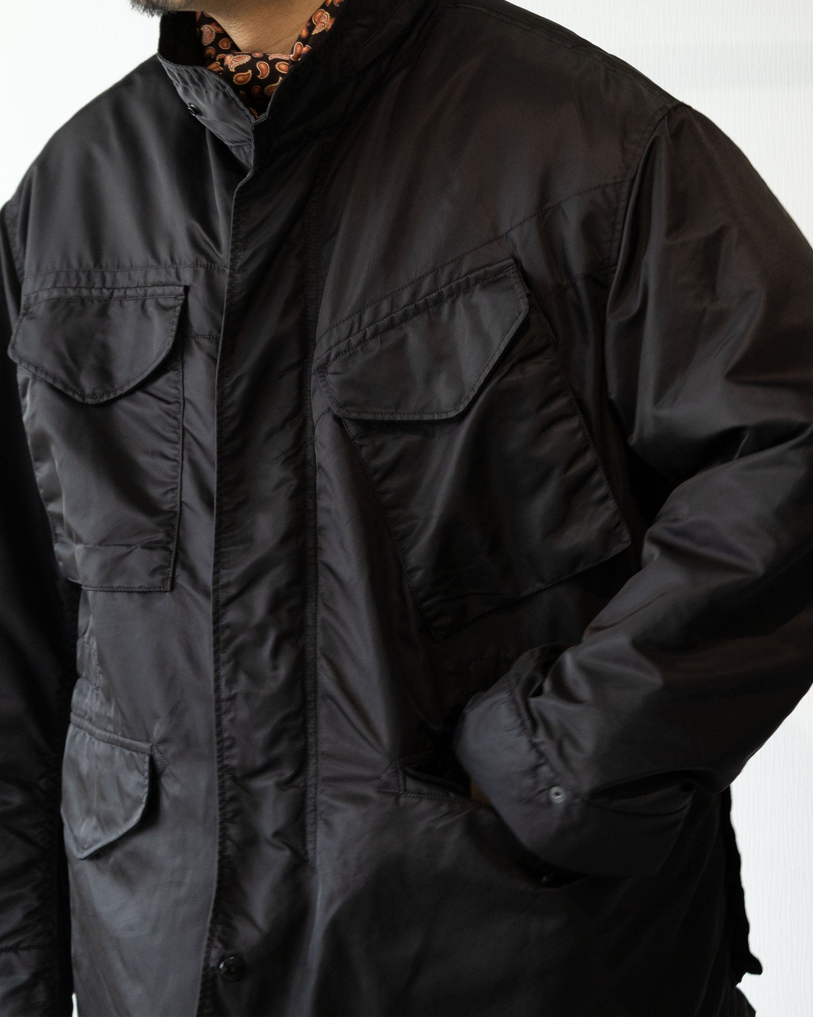 ENGINEERED GARMENTS M65 FIELD JACKET BLACK フロント全体ポケット
