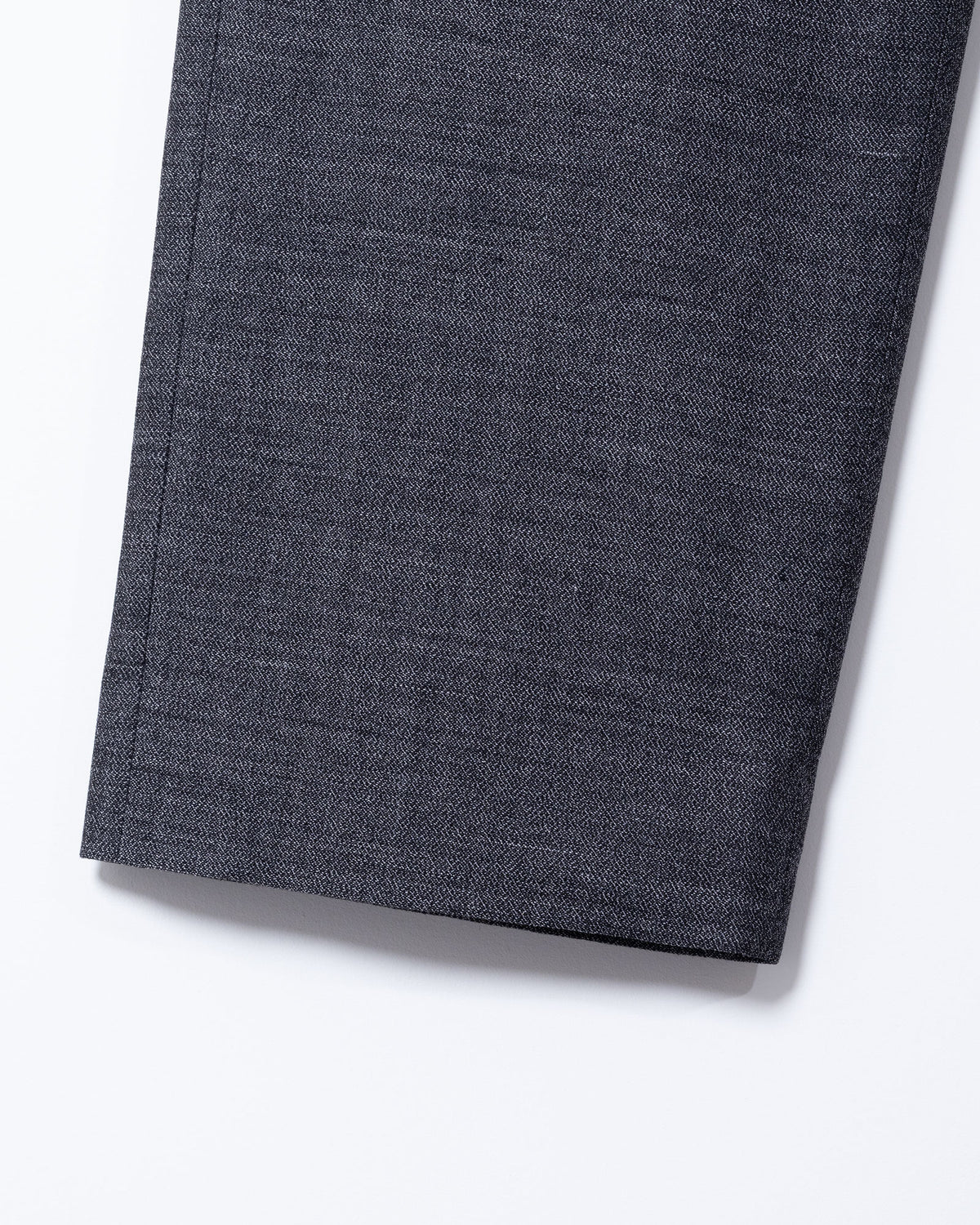 MELANGE WOOL DOUBLE FACE DEADSTOCK FABRIC "BOURGERON" FRENCH WORK TROUSER - BLACK