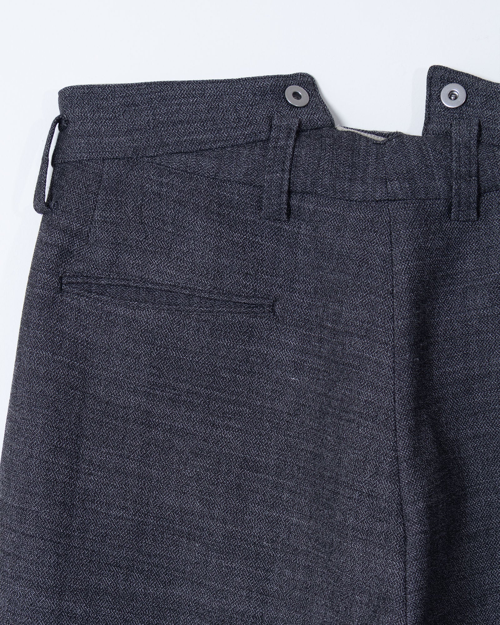 INTÉRIM MELANGE WOOL DOUBLE FACE BOURGERON 着用正面 ウールトラウザー
