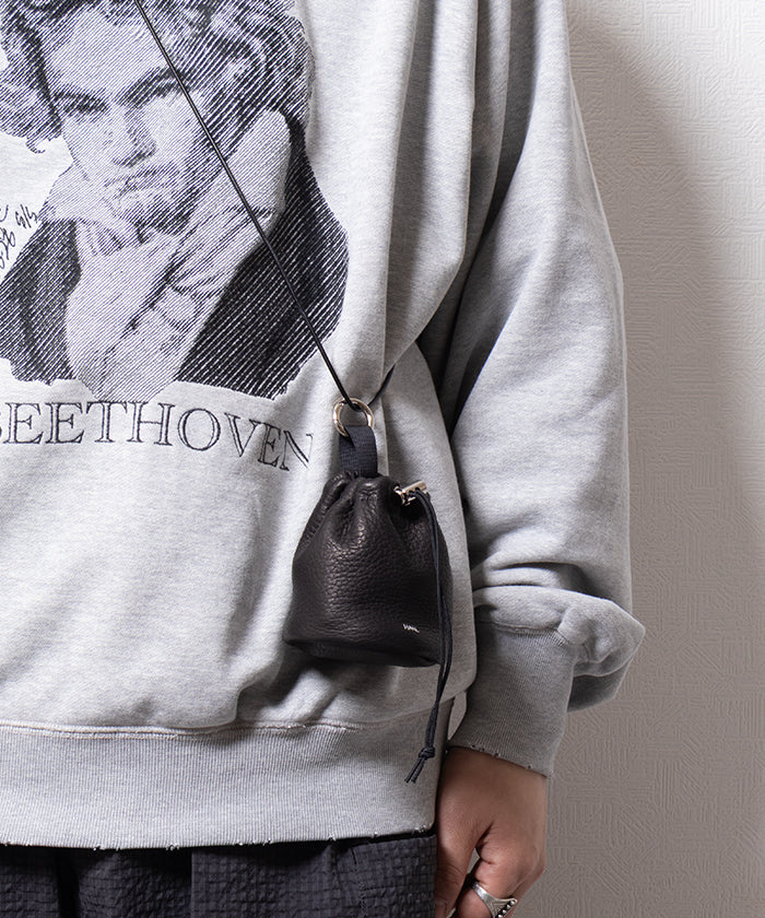 MINI DRAWSTRING POUCH DEER - BLACK