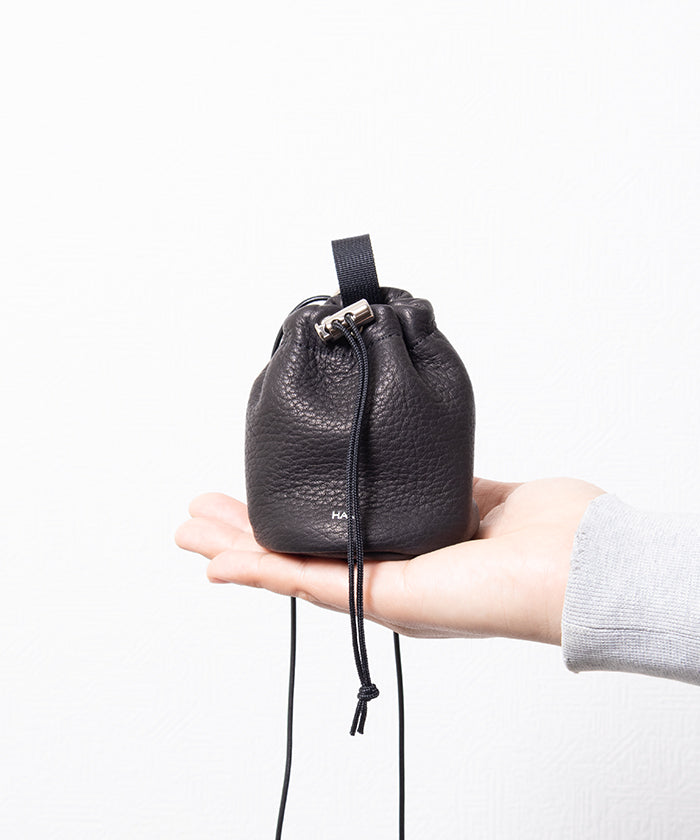 MINI DRAWSTRING POUCH DEER - BLACK