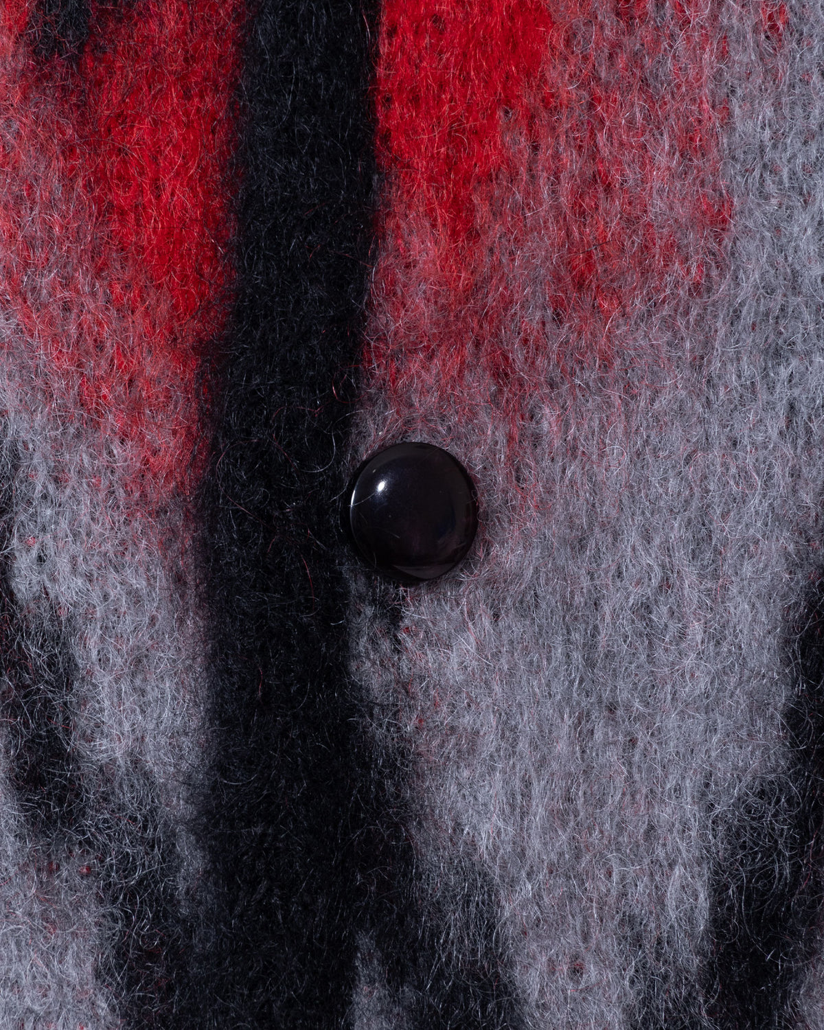 MOHAIR CARDIGAN ABSTRACT - BLACK / RED