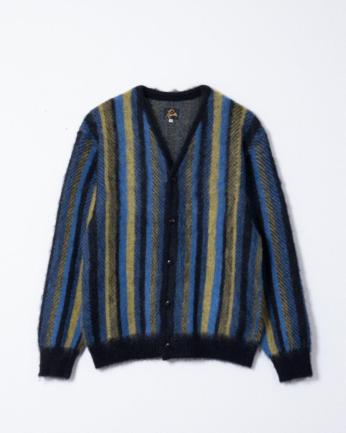 MOHAIR CARDIGAN STRIPE - BLUE / GREEN