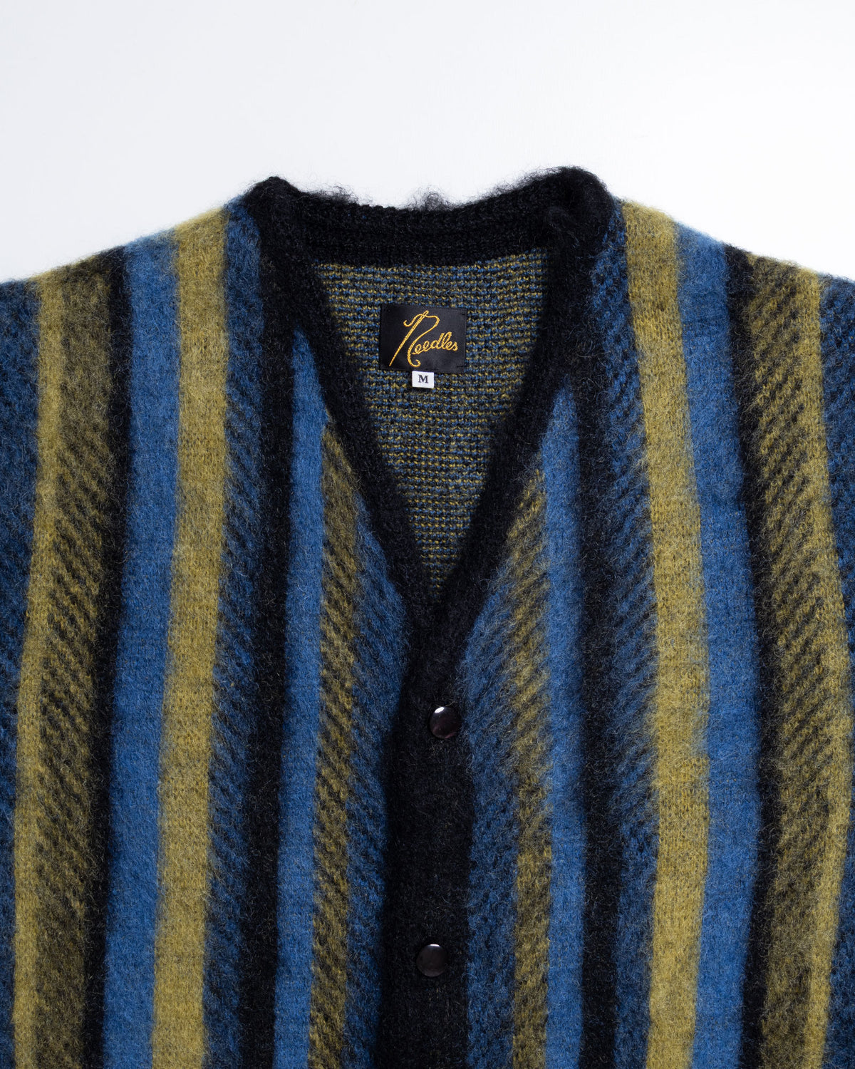MOHAIR CARDIGAN STRIPE - BLUE / GREEN