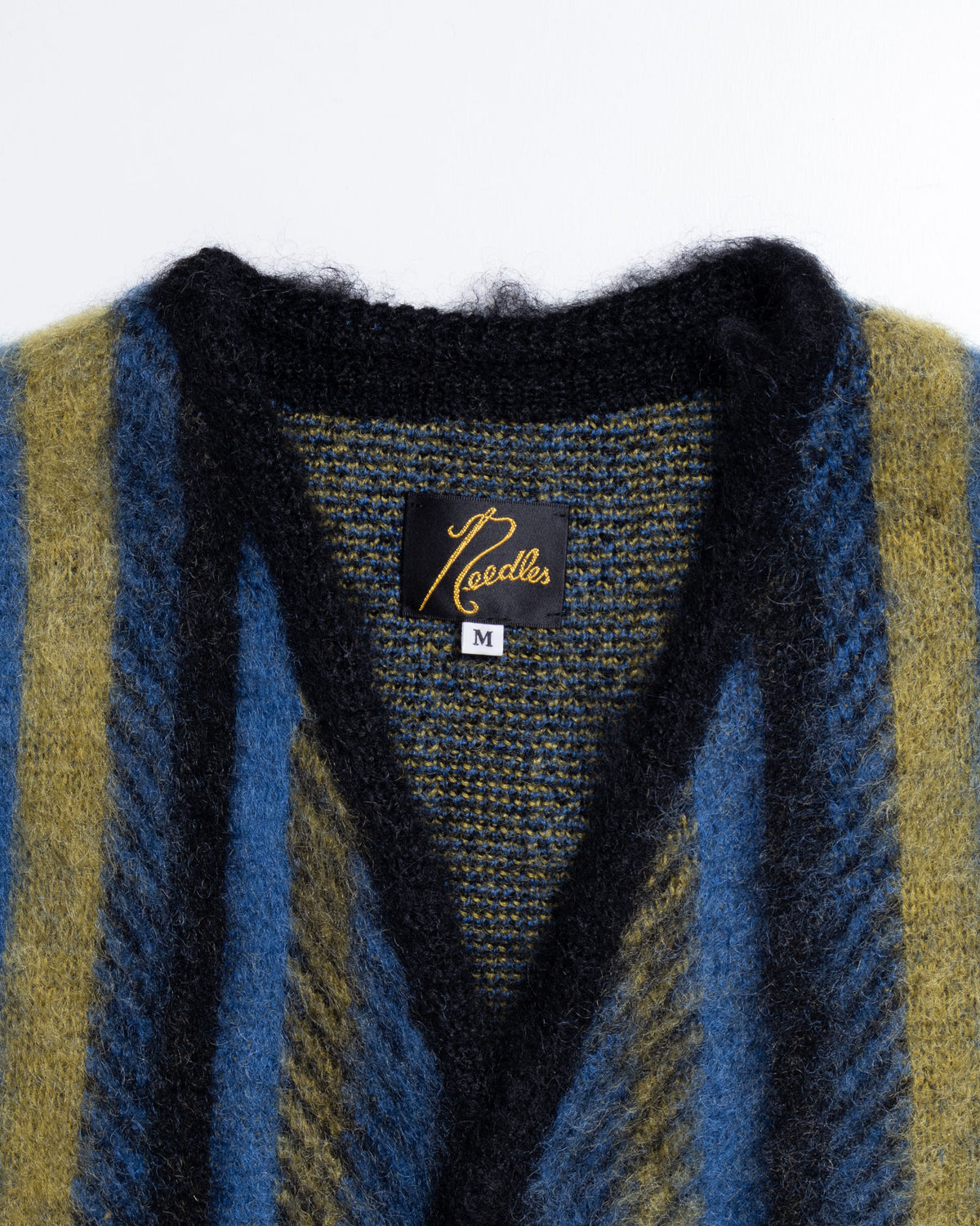 MOHAIR CARDIGAN STRIPE - BLUE / GREEN