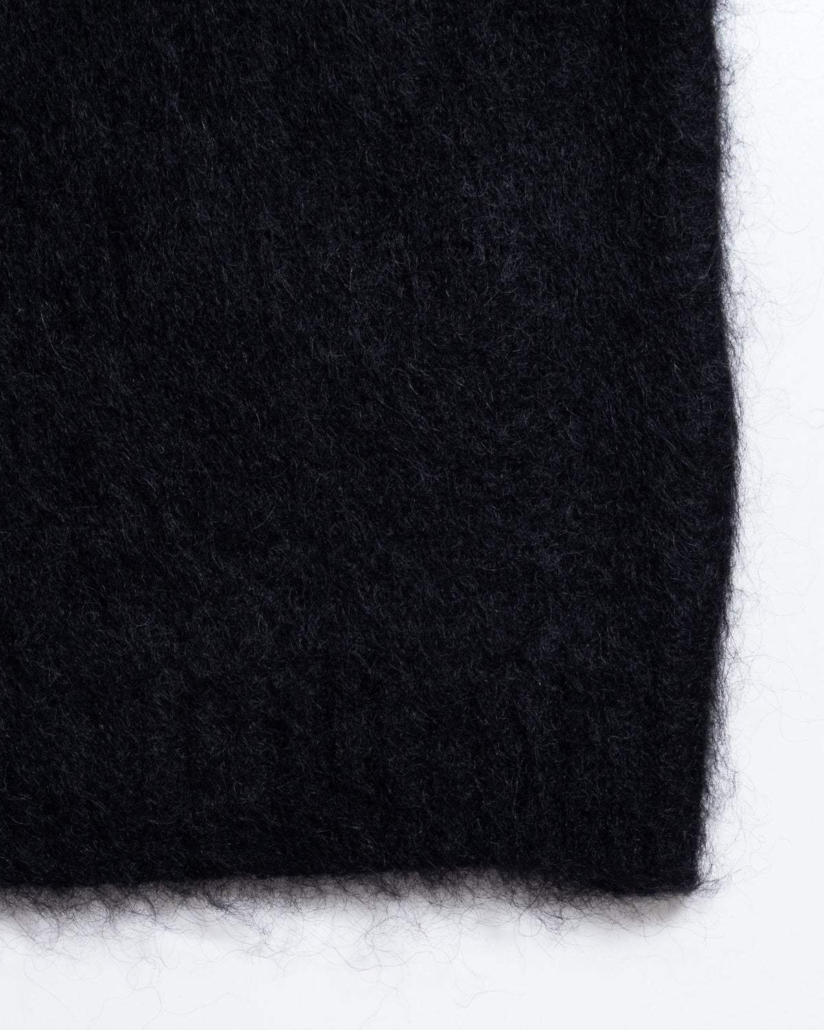 MOHAIR CREW NECK CARDIGAN SOLID - BLACK