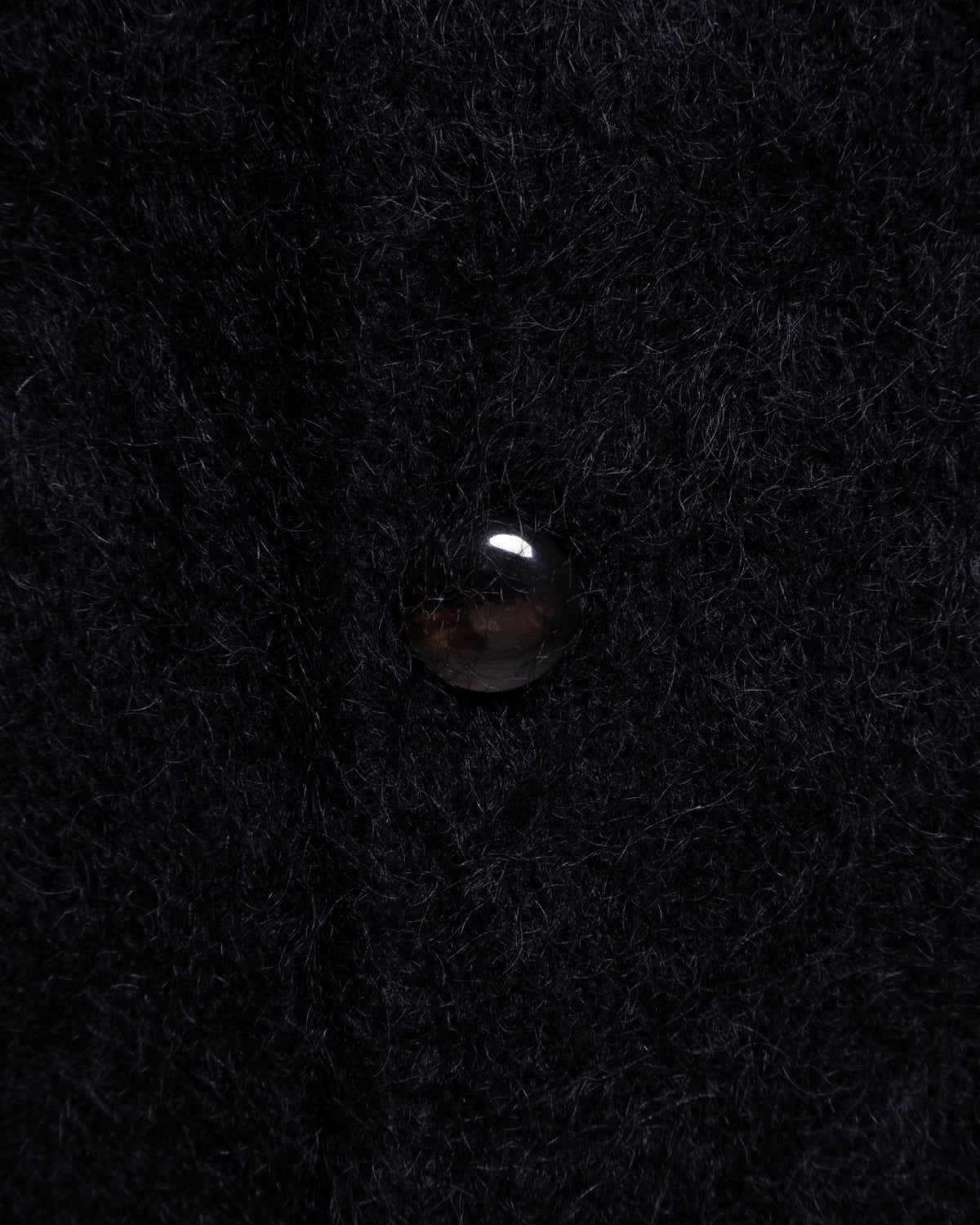 MOHAIR CREW NECK CARDIGAN SOLID - BLACK