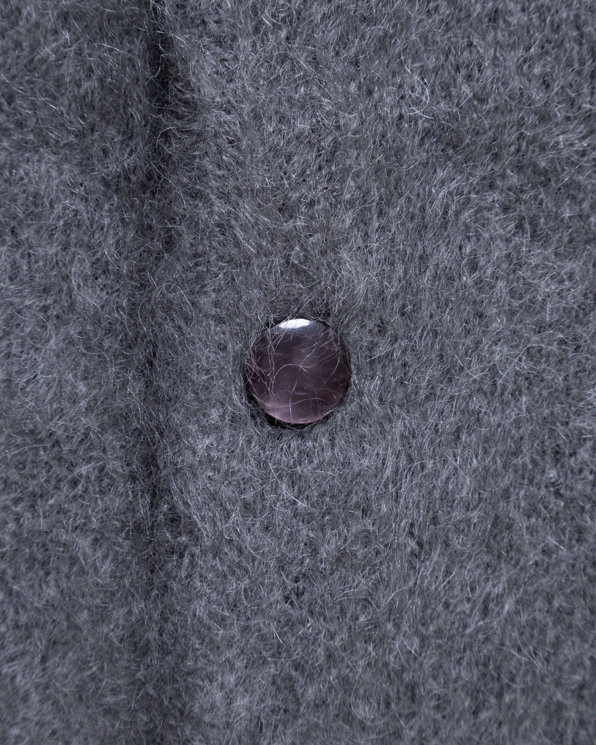 MOHAIR CREW NECK CARDIGAN SOLID - BLUE GREY