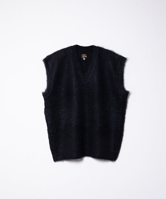 【Needles】MOHAIR KNIT VEST SOLID - BLACK / ニードルズ モヘアニットベスト ソリッド ブラック 2025AW 2025秋冬 正規取扱店 神奈川 鎌倉 オンラインショップ 通販