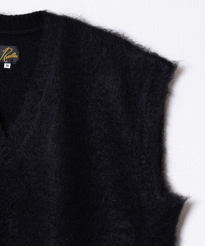 【Needles】MOHAIR KNIT VEST SOLID - BLACK / ニードルズ モヘアニットベスト ソリッド ブラック 2025AW 2025秋冬 正規取扱店 神奈川 鎌倉 オンラインショップ 通販