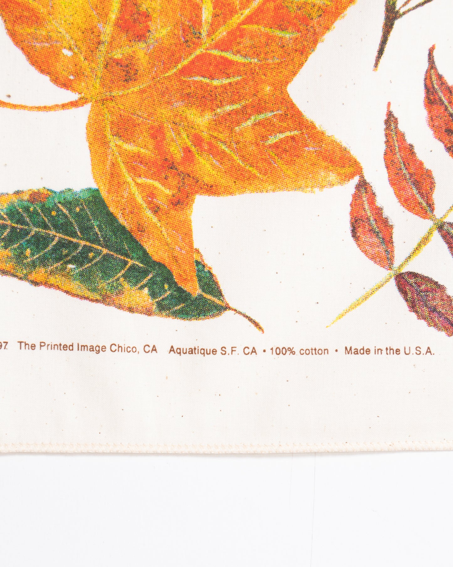 【The Printed Image】NATURE PRINT BANDANNA  FALL LEAVES / プリンテッドイメージ ネイチャー プリント バンダナ ハンカチ フォールリーブス アメリカ製 2026AW 2026秋冬 正規取扱店 神奈川 鎌倉 ARZACH KAMAKURA オンラインショップ 通販
