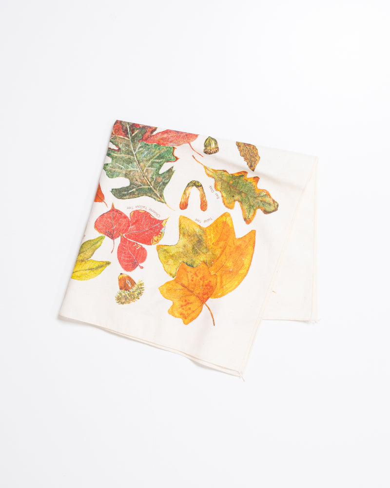 【The Printed Image】NATURE PRINT BANDANNA  FALL LEAVES / プリンテッドイメージ ネイチャー プリント バンダナ ハンカチ フォールリーブス アメリカ製 2026AW 2026秋冬 正規取扱店 神奈川 鎌倉 ARZACH KAMAKURA オンラインショップ 通販