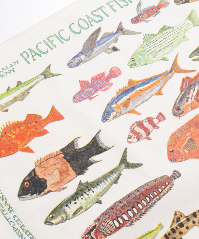 【The Printed Image】NATURE PRINT BANDANNA PACIFIC COAST FISHES / プリンテッドイメージ ネイチャー プリント バンダナ ハンカチ パシフィックコーストフィッシズ 魚柄 アメリカ製 正規取扱店 神奈川 鎌倉 2026ss 2026春夏