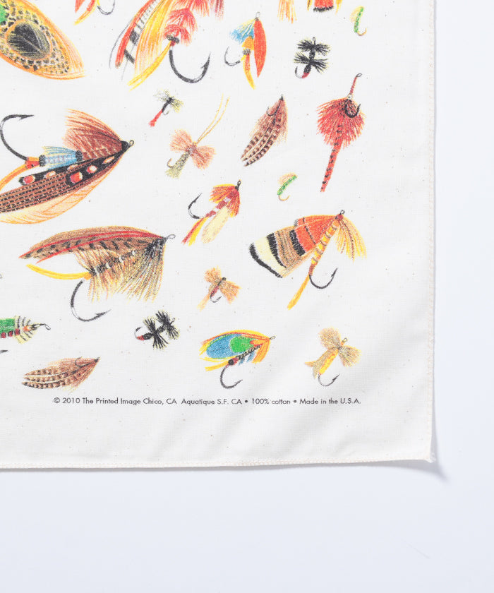 【The Printed Image】NATURE PRINT BANDANNA FLY / プリンテッドイメージ ネイチャー プリント バンダナ フライ アメリカ製 正規取扱店 神奈川　鎌倉 オンラインショップ 通販 ハンカチ