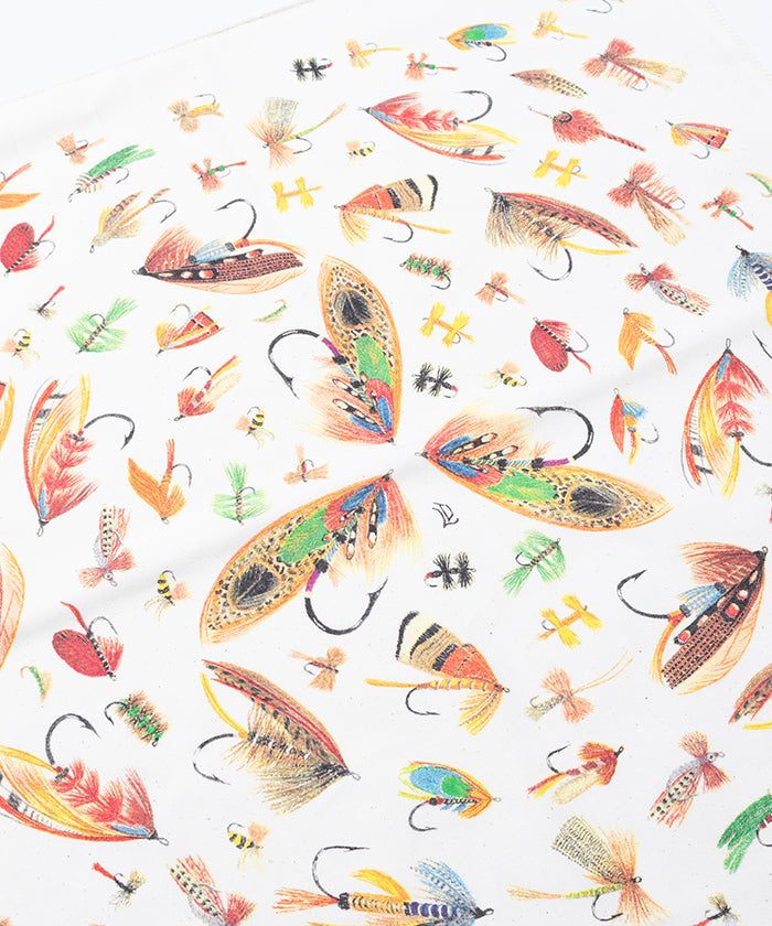 【The Printed Image】NATURE PRINT BANDANNA FLY / プリンテッドイメージ ネイチャー プリント バンダナ フライ アメリカ製 正規取扱店 神奈川　鎌倉 オンラインショップ 通販 ハンカチ