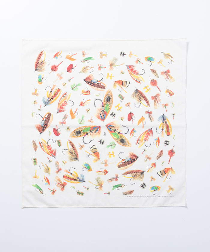 【The Printed Image】NATURE PRINT BANDANNA FLY / プリンテッドイメージ ネイチャー プリント バンダナ フライ アメリカ製 正規取扱店 神奈川　鎌倉 オンラインショップ 通販 ハンカチ