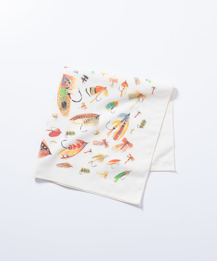 【The Printed Image】NATURE PRINT BANDANNA FLY / プリンテッドイメージ ネイチャー プリント バンダナ フライ アメリカ製 正規取扱店 神奈川　鎌倉 オンラインショップ 通販 ハンカチ