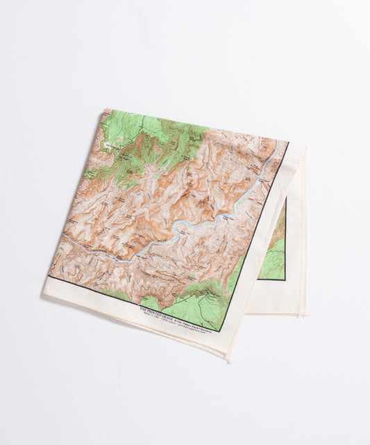 【The Printed Image】NATURE PRINT BANDANNA GRAND CANYON TOPO / プリンテッドイメージ ネイチャー プリント バンダナ ハンカチ グランドキャニオン 地図 アメリカ製 2026ss 2026春夏 正規取扱店 神奈川 鎌倉
