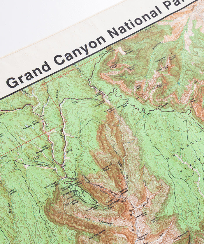 【The Printed Image】NATURE PRINT BANDANNA GRAND CANYON TOPO / プリンテッドイメージ ネイチャー プリント バンダナ ハンカチ グランドキャニオン 地図 アメリカ製 2026ss 2026春夏 正規取扱店 神奈川 鎌倉