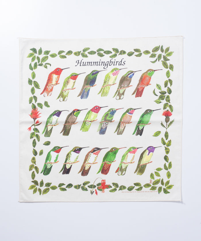 【The Printed Image】NATURE PRINT BANDANNA HUMMINGBIRD / プリンテッドイメージ ネイチャー プリント バンダナ ハミングバード アメリカ製 ハンカチ 正規取扱店 神奈川 鎌倉 通販 オンラインショップ