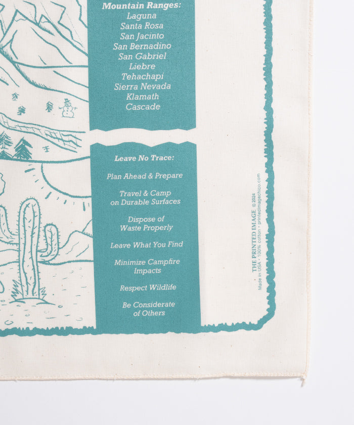 NATURE PRINT BANDANNA PACIFIC CREST TRAIL