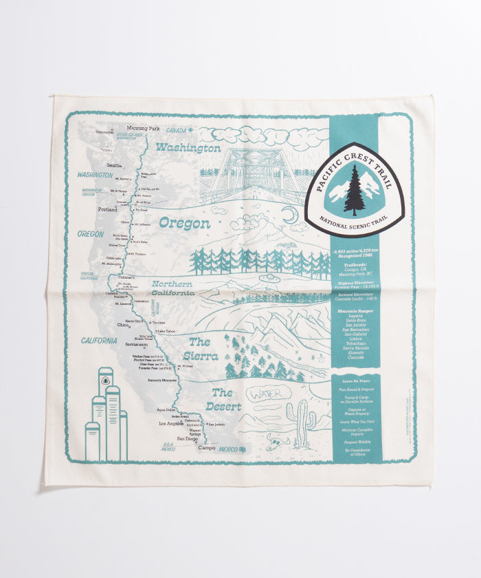 NATURE PRINT BANDANNA PACIFIC CREST TRAIL