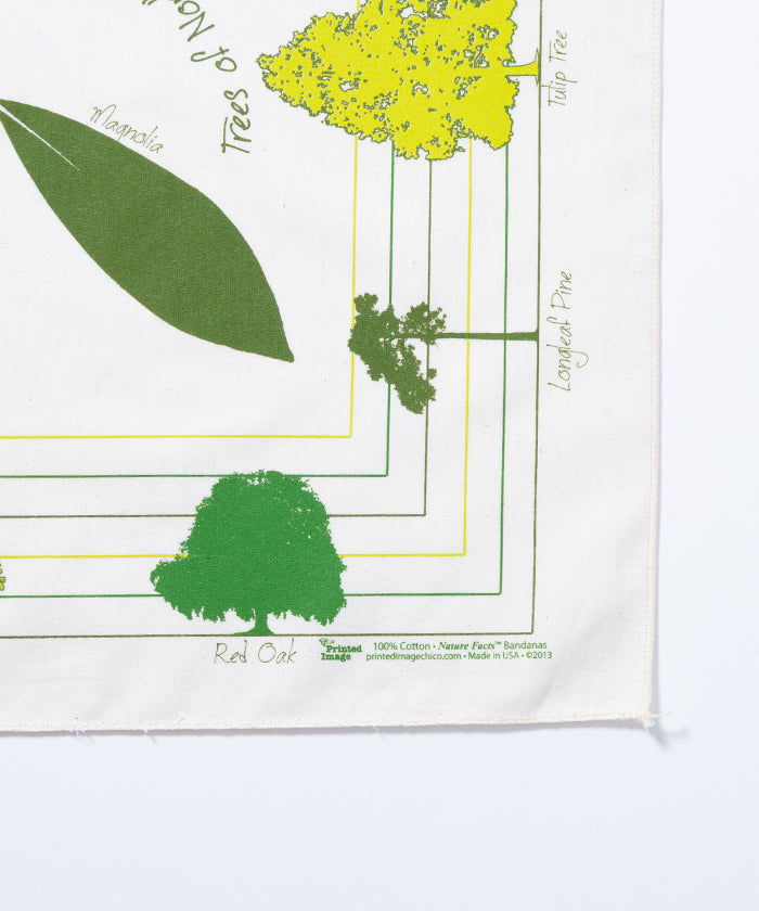 【The Printed Image】NATURE PRINT BANDANNA TREES OF NORTH AMERICA / プリンテッドイメージ ネイチャー プリント バンダナ ツリーズオブノースアメリカ アメリカ製 正規取扱店 神奈川鎌倉 ハンカチ