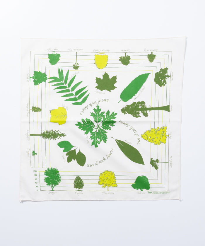【The Printed Image】NATURE PRINT BANDANNA TREES OF NORTH AMERICA / プリンテッドイメージ ネイチャー プリント バンダナ ツリーズオブノースアメリカ アメリカ製 正規取扱店 神奈川鎌倉 ハンカチ