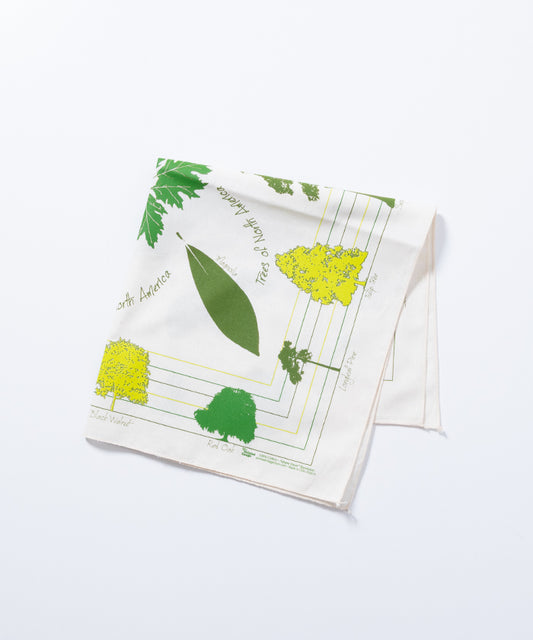 【The Printed Image】NATURE PRINT BANDANNA TREES OF NORTH AMERICA / プリンテッドイメージ ネイチャー プリント バンダナ ツリーズオブノースアメリカ アメリカ製 正規取扱店 神奈川鎌倉 ハンカチ