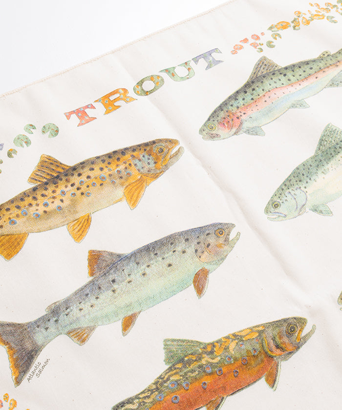 【The Printed Image】 NATURE PRINT BANDANNA TROUT / プリンテッドイメージ ネイチャー プリント バンダナ ハンカチ トラウト 魚柄 アメリカ製 2026ss 2026春夏 正規取扱店 神奈川 鎌倉 オンラインショップ 通販