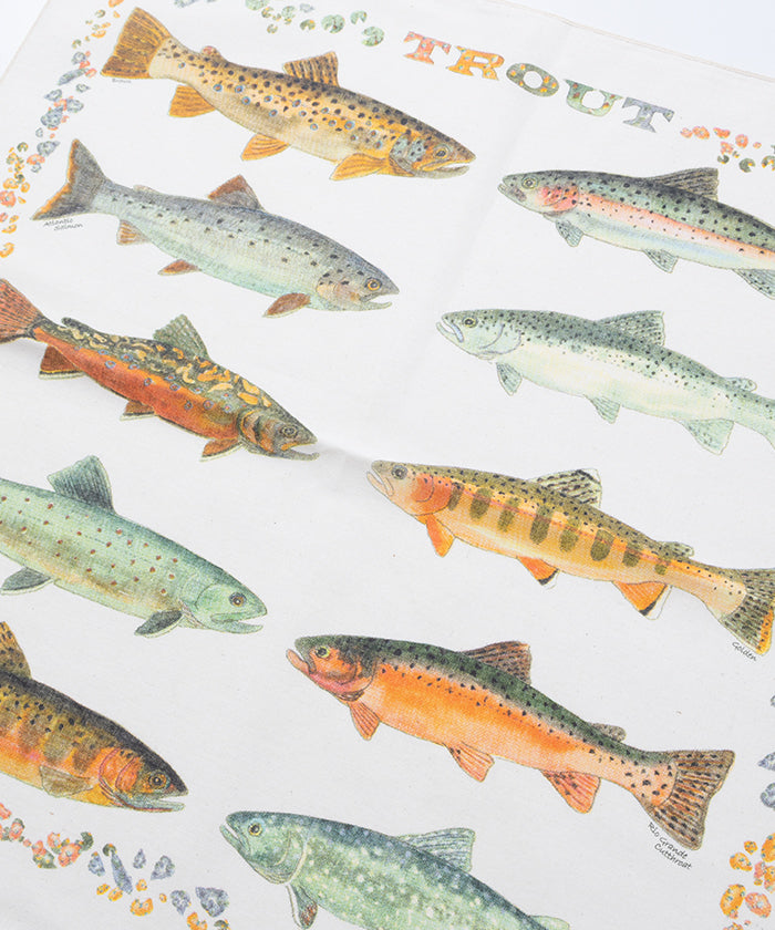 【The Printed Image】 NATURE PRINT BANDANNA TROUT / プリンテッドイメージ ネイチャー プリント バンダナ トラウト アメリカ製 ハンカチ 正規取扱店 神奈川 鎌倉 通販 オンラインショップ