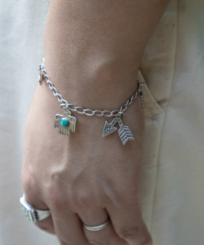 1930-40's FRED HARVEY ERA NAVAJO CHARM BRACELET