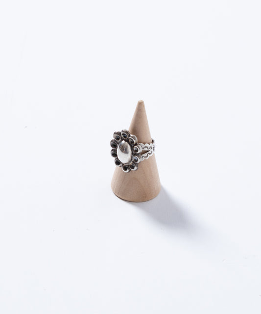 VINTAGE NAVAJO SILVER FLOWER ADJUSTABLE RING