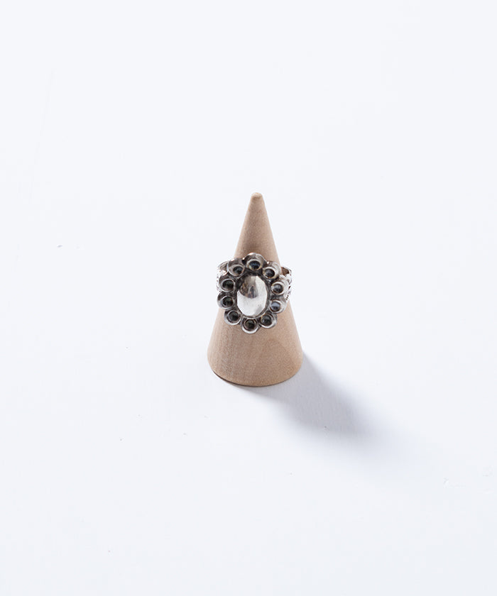 VINTAGE NAVAJO SILVER FLOWER ADJUSTABLE RING