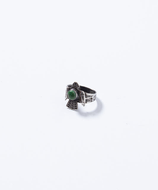 Anillo de apliques de aves de pájaro navajo y trueno vintage Fred Harvey Era