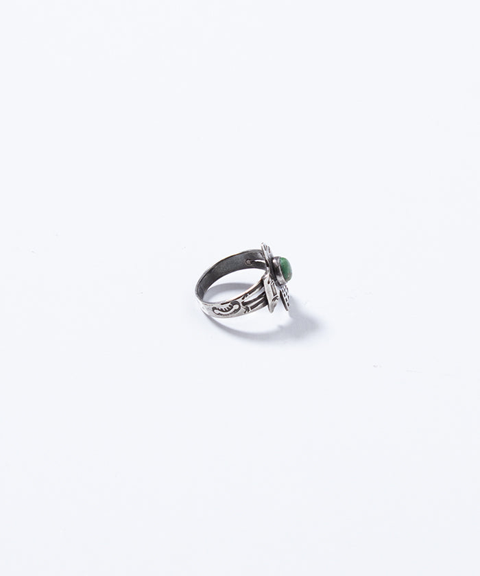 Anillo de apliques de aves de pájaro navajo y trueno vintage Fred Harvey Era