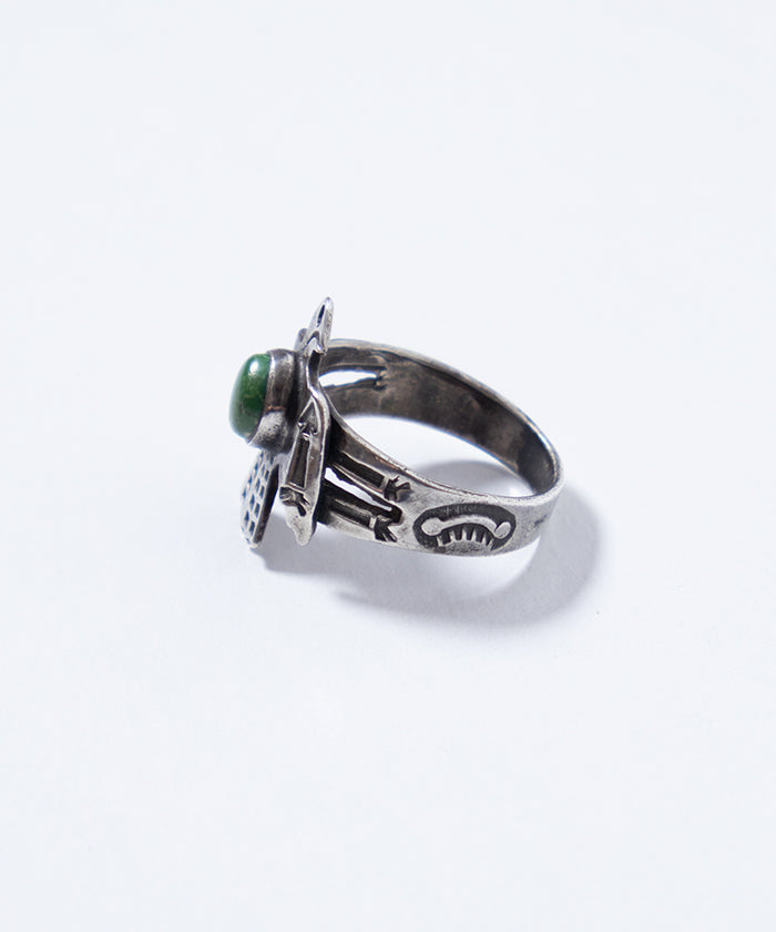 Anillo de apliques de aves de pájaro navajo y trueno vintage Fred Harvey Era