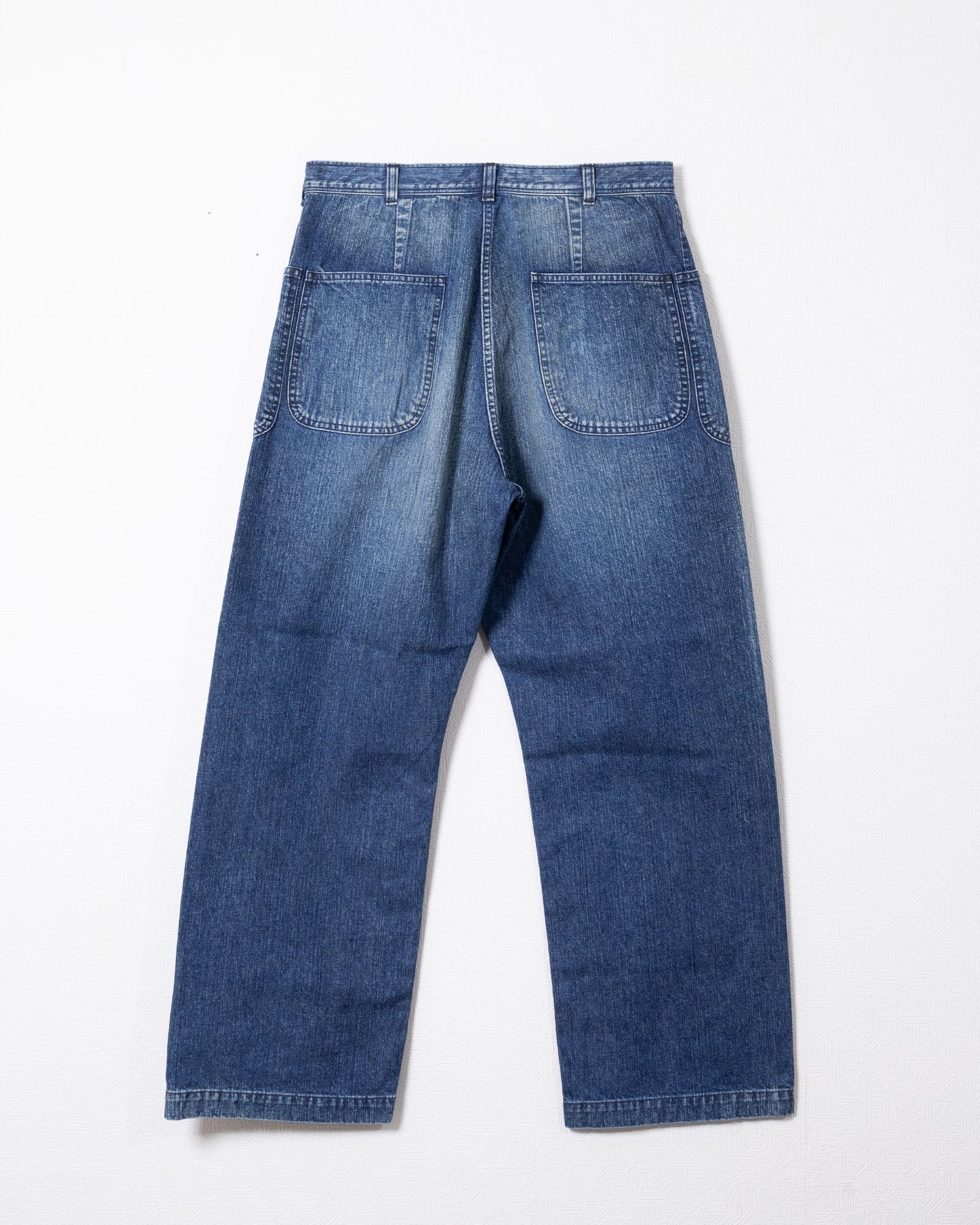 HERILL NAVY DENIM UTILITY PANTS サイドディテール