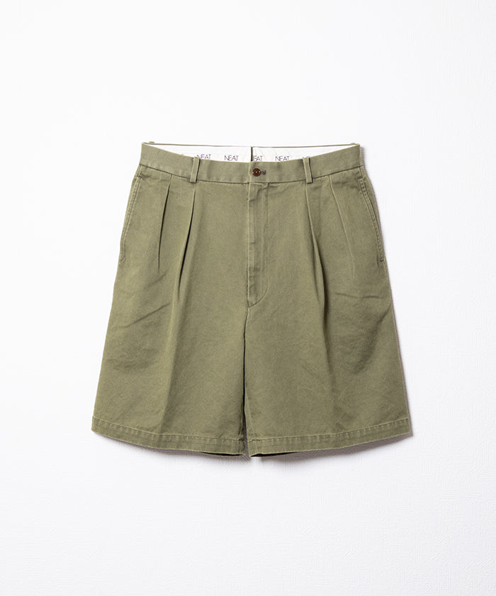 [NEAT] NEAT 斜纹棉布短裤 - FADE OLIVE / NEET 斜纹棉布短裤 Fade Olive 2026ss 2026 春夏 - ARZACH KAMAKURA 官方经销商 神奈川镰仓网上商店邮购