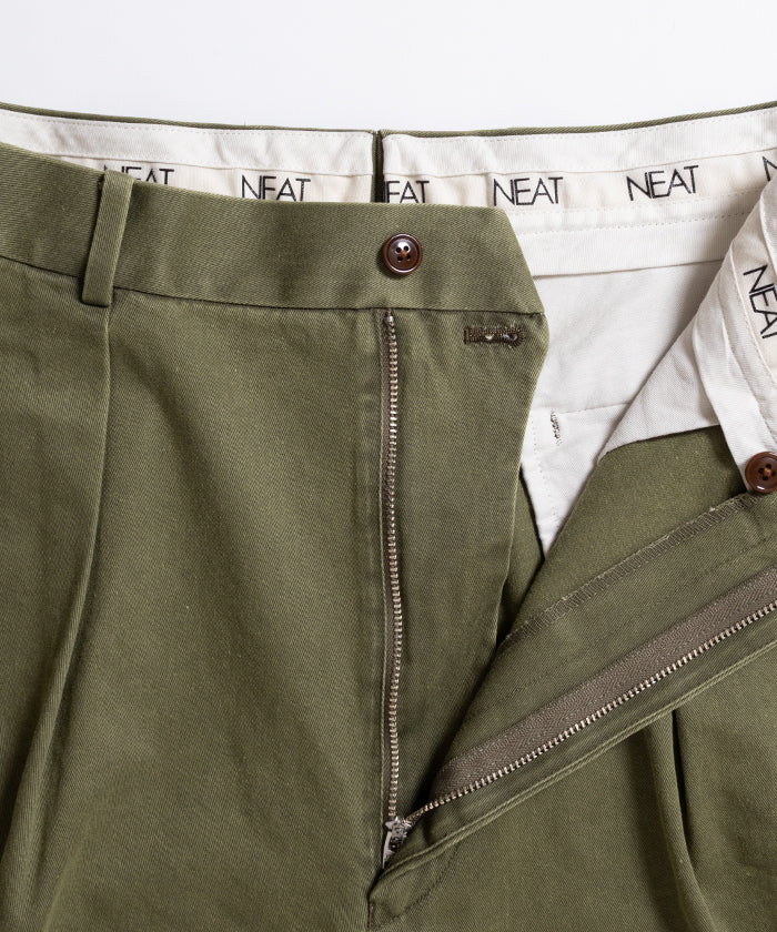 [NEAT] NEAT 斜纹棉布短裤 - FADE OLIVE / NEET 斜纹棉布短裤 Fade Olive 2026ss 2026 春夏 - ARZACH KAMAKURA 官方经销商 神奈川镰仓网上商店邮购