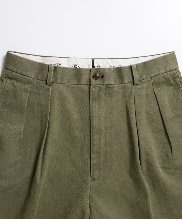 [NEAT] NEAT 斜纹棉布短裤 - FADE OLIVE / NEET 斜纹棉布短裤 Fade Olive 2026ss 2026 春夏 - ARZACH KAMAKURA 官方经销商 神奈川镰仓网上商店邮购