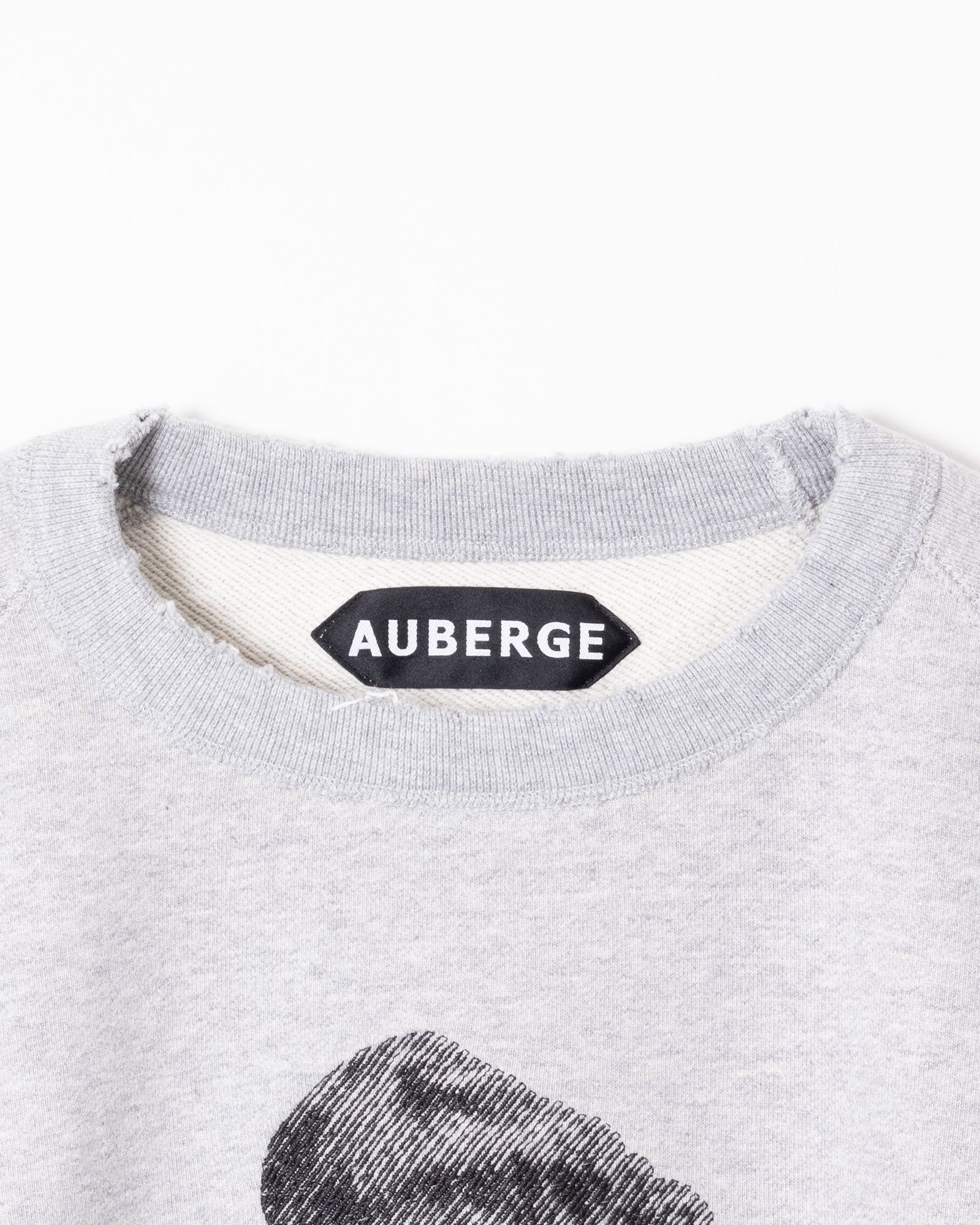 AUBERGE NIETZSCHE GRAY TOP 袖口 リブ ヴィンテージ加工 ディテール